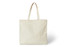 A cream-coloured tote bag with sturdy handles and a plain design, featuring a branding logo.