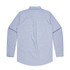 A light blue button-up shirt with long sleeves and a back yoke design, featuring a logo. A light blue button-up shirt with long sleeves and a back yoke design, featuring a logo.