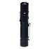 A black torch with a clip and textured grip, designed for versatility and portability.