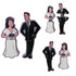 A custom 2D USB flash drive featuring a cartoon bride and groom design in white and black.