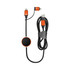 A fast charging data cable in black with orange accents, featuring multiple connector types and a circular switch.