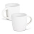 A mocha coffee mug in a two-tone design featuring a smooth white exterior and a contrasting inner colour.