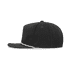 A black 5 Panel High Profile Relaxed Rope Hat with a contrasting white rope detail. Features branding on the front.