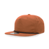 An orange 5 Panel High Profile Relaxed Rope Hat with a black trim and a logo on the front.