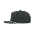 A 5 panel high profile relaxed rope hat in black with a contrasting white rope detail and a branding logo.