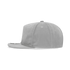 A high-profile relaxed rope hat in grey with a flat brim and a logo on the side.