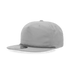 A grey 5-panel high profile relaxed rope hat featuring a flat brim and a logo on the front.