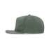 A high-profile relaxed rope hat in olive green, featuring a flat brim and a logo on the front.