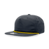 A high-profile relaxed rope hat in dark grey with a yellow rope detail and a logo on the front.