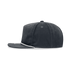 A high-profile, relaxed 5-panel rope hat in grey, featuring a flat brim and a logo on the side.