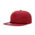 A red 5 panel high profile relaxed rope hat with a straight brim and a logo on the side.