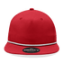 A red 5 Panel High Profile Relaxed Rope Hat featuring a white rope accent and a circular logo on the front.