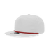 A white high-profile relaxed rope hat with a red accent. It features a logo on the front.