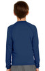 A long sleeve rashie in navy blue with a simple design, featuring a logo on the back.