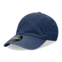 A navy blue 6-panel low profile relaxed dad hat with a branded logo on the front.