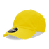 A bright yellow 6-panel low profile relaxed dad hat with a circular logo on the front.