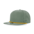 A high-profile relaxed perforated rope hat in olive green with an orange rope detail and a logo on the front.