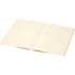 An open A5 cahier planner with blank, lined pages, featuring a simple design and a neutral colour scheme.