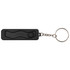 A black recycled plastic phone stand with a fidget toy attached, featuring a keyring for easy carrying.