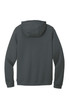 A grey Nike Club Fleece Pullover Hoodie viewed from the back, featuring a hood and long sleeves. A grey Nike Club Fleece Pullover Hoodie viewed from the back, featuring a hood and long sleeves.