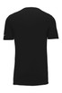 A black Nike Dri-FIT cotton/polyester T-shirt featuring a logo on the sleeve. The shirt has a classic crew neckline. A black Nike Dri-FIT cotton/polyester T-shirt featuring a logo on the sleeve. The shirt has a classic crew neckline.