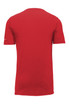 A red Nike Dri-FIT Cotton/Poly T-shirt with short sleeves and a logo on the sleeve. A red Nike Dri-FIT Cotton/Poly T-shirt with short sleeves and a logo on the sleeve.