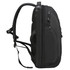 A black Swissdigital Stealth Java Backpack with multiple compartments and adjustable straps, featuring a logo.