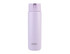 A drink bottle in pale lilac with a sleek design, featuring a logo and a flip-top lid.