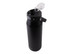 A drink bottle in matte black with a clear quick-release lid and a side handle, featuring a logo.