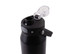 A drink bottle featuring a black, matte finish with a quick release lid and an attached spout for easy pouring.