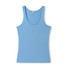 A light blue women's singlet with a scoop neckline. The shirt features a fitted design and has a logo.