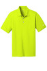 A bright lime green Nike Dri-FIT vertical mesh polo shirt with a collar and a logo on the sleeve.