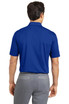 A blue Nike Dri-FIT Vertical Mesh Polo shirt is displayed, showing the back view with short sleeves.
