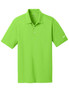 A vibrant green Nike Dri-FIT Vertical Mesh Polo shirt with a logo on the sleeve.