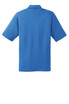 A blue Nike Tech Sport Dri-FIT polo shirt with a collar and short sleeves, featuring a logo. Back view.