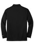 A black Nike long sleeve Dri-FIT stretch tech polo shirt with a logo on the sleeve.