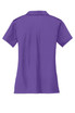 A purple Nike Ladies Dri-FIT Vertical Mesh Polo, featuring a collar and short sleeves, with branding on the back. A purple Nike Ladies Dri-FIT Vertical Mesh Polo, featuring a collar and short sleeves, with branding on the back.