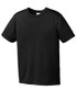A black youth t-shirt with short sleeves and a simple design, featuring a logo on the front. A black youth t-shirt with short sleeves and a simple design, featuring a logo on the front.