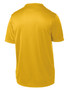 A yellow Sport-Tek Youth PosiCharge Competitor Tee with short sleeves and a plain back. A yellow Sport-Tek Youth PosiCharge Competitor Tee with short sleeves and a plain back.