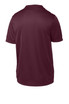 A maroon youth T-shirt with short sleeves and a smooth fabric finish, featuring a branding logo. A maroon youth T-shirt with short sleeves and a smooth fabric finish, featuring a branding logo.