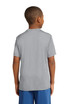 A grey youth T-shirt with a plain back design, suitable for sports activities. A grey youth T-shirt with a plain back design, suitable for sports activities.