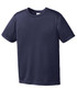 A navy blue youth t-shirt with a classic crew neck and short sleeves, featuring a logo. A navy blue youth t-shirt with a classic crew neck and short sleeves, featuring a logo.