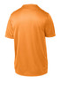 An orange youth T-shirt with a smooth finish, featuring a logo on the back. An orange youth T-shirt with a smooth finish, featuring a logo on the back.