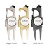 A divot tool ball marker gift set featuring bright nickel, gold, and black nickel colour options with a logo.