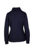 A navy women's half zip fleece jumper with fitted design and cuffed sleeves, featuring a logo on the back.