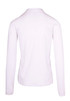A white half zip mock neck jumper featuring long sleeves and a fitted design, with a discreet logo. A white half zip mock neck jumper featuring long sleeves and a fitted design, with a discreet logo.