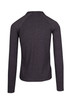 A grey half zip mock neck jumper with long sleeves and a fitted design, featuring a logo.