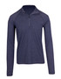 A navy blue men's half zip mock neck jumper with long sleeves and a subtle logo.
