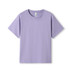 A lavender regular T-shirt for kids featuring short sleeves and a simple design. The shirt has a logo label.