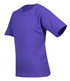 A purple regular t-shirt for kids, featuring short sleeves and a crew neck design, with branding on the label. A purple regular t-shirt for kids, featuring short sleeves and a crew neck design, with branding on the label.